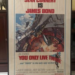 Vintage You Only Live Twice James Bond Movie Poster