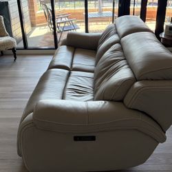 FOR SALE: All Leather Powered Loveseat Recliner 