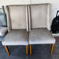 Beige dining chairs