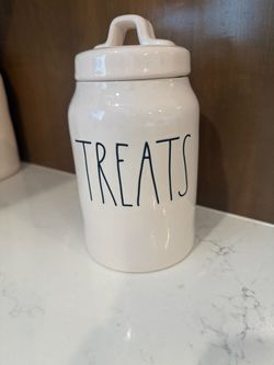 Rae Dunn TREATS Ceramic Canister with Lid