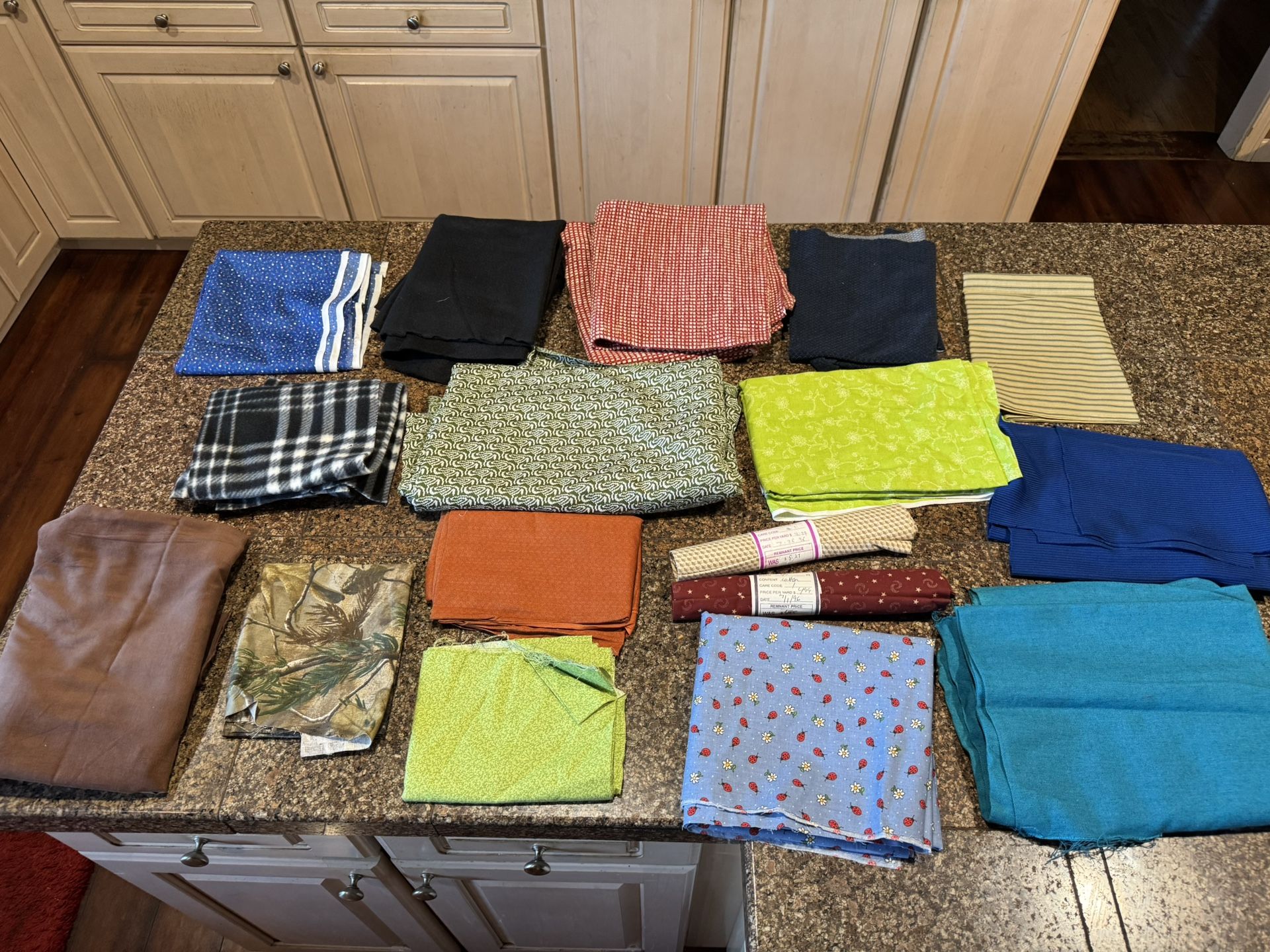 Assorted fabric remnants
