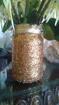 Mason jars gold