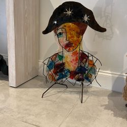 Mixed Media Glass Metal Sculpture