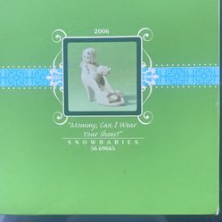 "mommy Can I Wear Your Shoes" Snow Babies Collectible 
