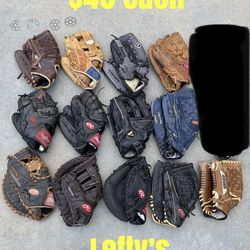Baseball Gloves Lefty’s $40 Each Firm Have More Equipment Available