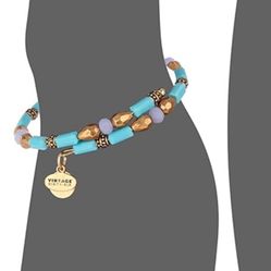 Alex and Ani Women's Seabed Wrap Bracelet Marina/Gold One Size