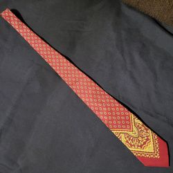 vintage Polo Ralph Lauren silk necktie featuring a classic crimson red background