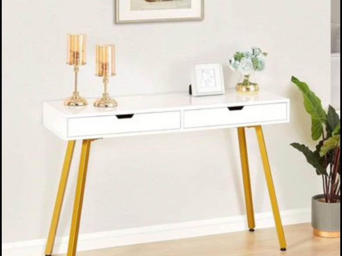 Vanity Desk with Glossy Desktop, 47 inch (New)