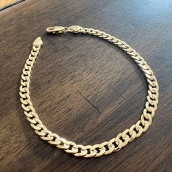 Gold Plated 10 Inch Cuban Chain Anklet