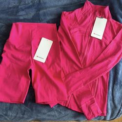 Hot Pink Lululemon Shorts Set