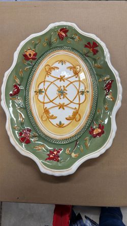 RARE Fitz & Floyd Large Bellacarra Holiday Oval Serving Platter