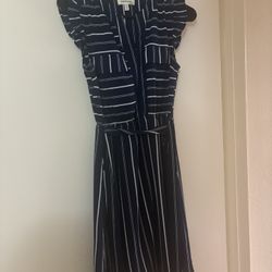 Navy And White Dress