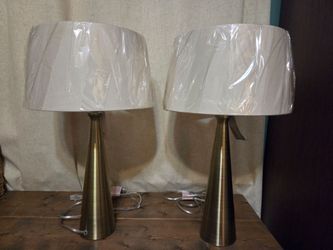 Pair of Brass Adesso Lamps