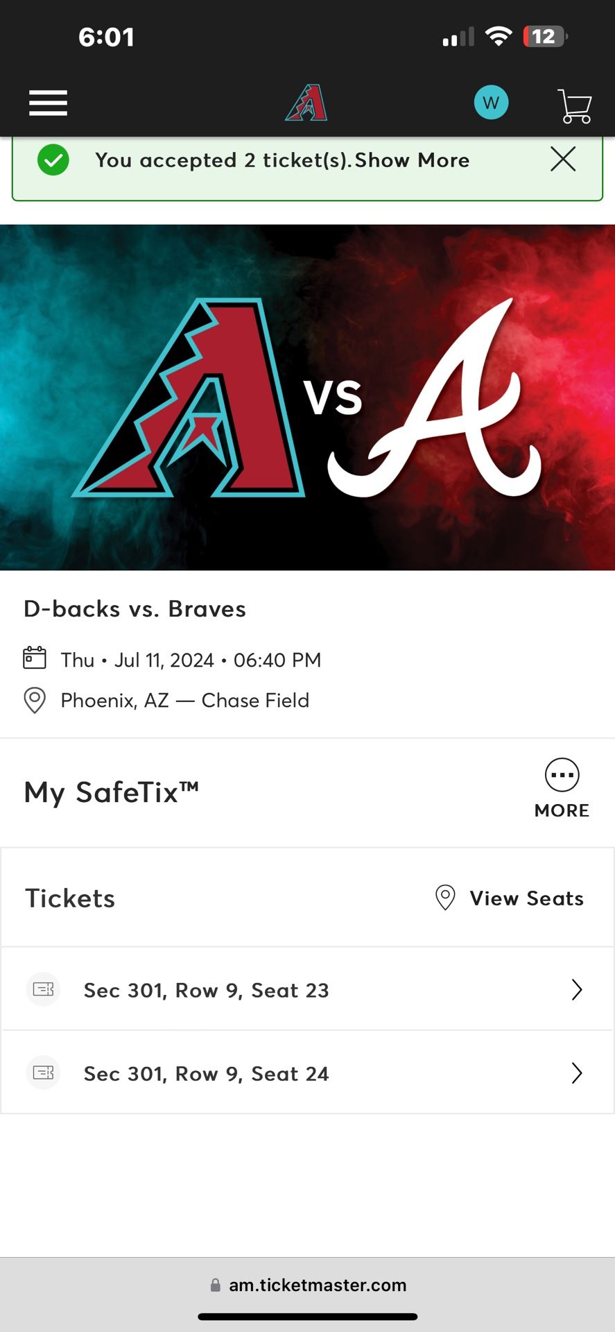 Diamond Back Vs. Braves 07/11/2024