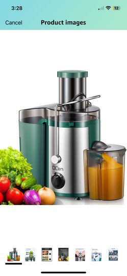 Qcen Juicer Machine Juice Maker, 500W Centrifugal Juicer Extractor with Wide Mouth 3β Feed Chute for Fruit Vegetable, Easy to Clean,
