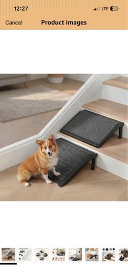 Dog Ramp for Stairs – Non-Slip Pet Steps with Locked-in Carpet & Iron Frame, Helps Senior Dogs & Small Breeds Climb Safely (2-Pack)