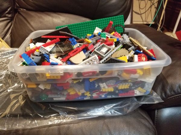 large bin of legos