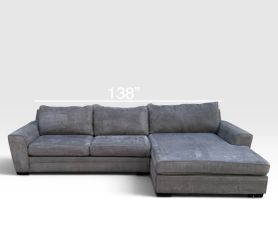 Beautiful Gray 2 Piece huge Chaise Sectional + Free Delivery