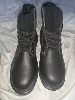 Mens Leather Steel Toe Boots Size 8 Brsnd New In Box 