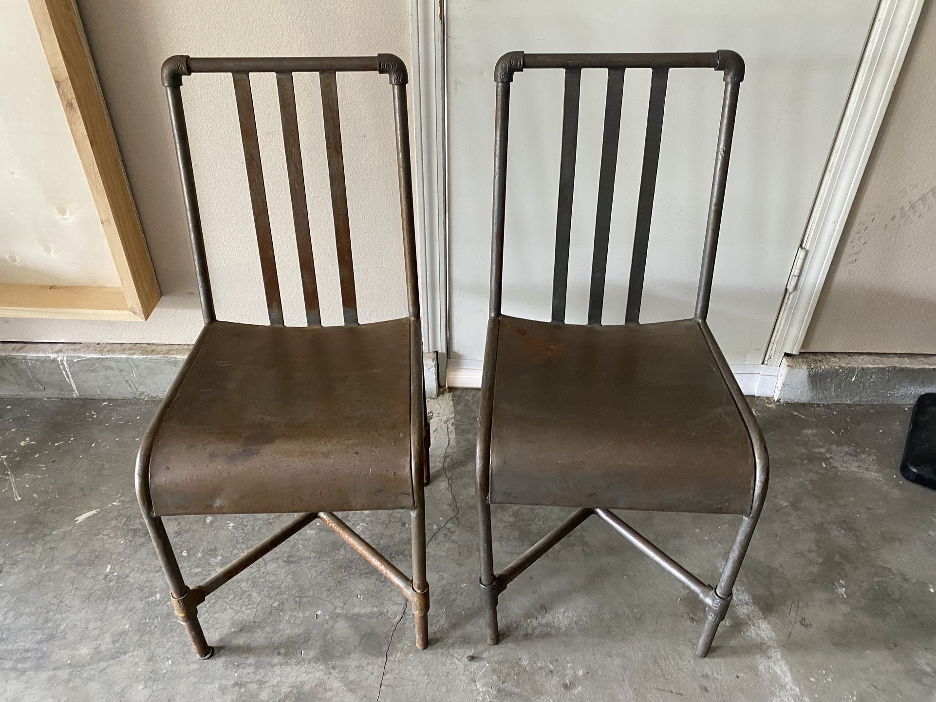 (2) Industrial Style Metal Chairs