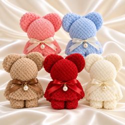 12 Bear-Shaped Towel Gift Set, 30 × 30 cm 6 bears, 6 gift bags