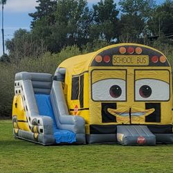 School Bus Jumper With Slide  For Sale