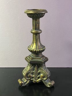 Vintage / Antique Resin Aged Bronze Candleholder
