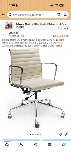 White leather office chair