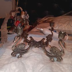 Silver Swan Candle Holder