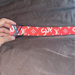 red Supreme And LV Belt