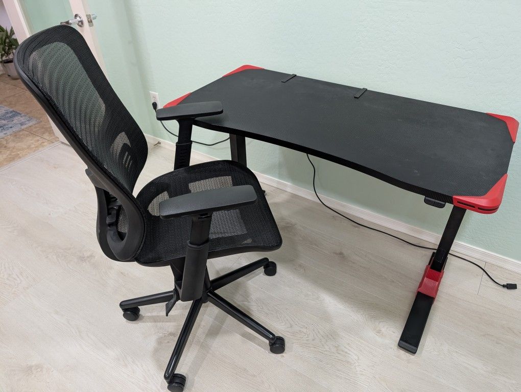 Office Chair and Sit-Stand Desk