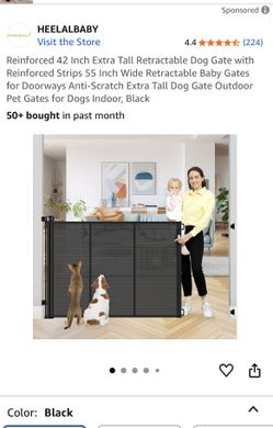 Hunan Tusunny Reinforced 42” Extra Tall Retractable Baby Pet Gate Up To 55” W Black New In Box