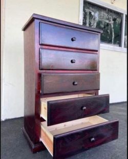 Dresser 5 Drawers 100% Pinewood (white $269)🌲