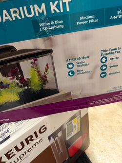 Aquarium Kit with LED Lighting and Power Filter