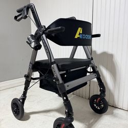 Adult rollator walker and transport wheelchair 2 in 1