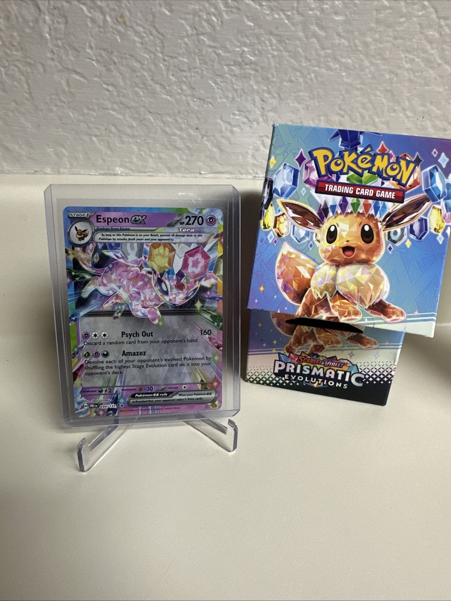 Espeon EX 34/131 Holo Pokémon TCG Prismatic Evolutions Double Rare Mint Card