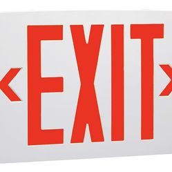 LED Exit Sign, Emergency Exit Light with Battery Backup, Double Face, UL 924, AC 120/277V, Damp Location, Hardwired Red Letter Exit Lights for Busines