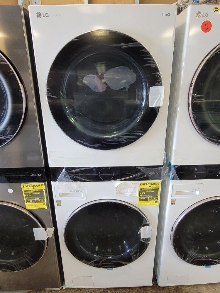 New LG WashTower Front Loading With Center Controls Available In Gas Or Electric 220volt