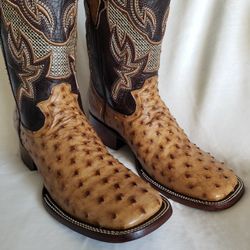 Authentic Ostrich Skin Boots Size 10