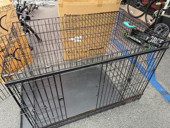 Large Black Wire Dog Crate with Tray