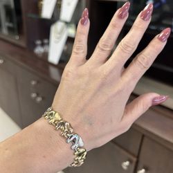Bracelet Tri Color Gold 14k. Elephants