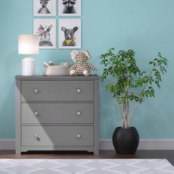 108 Child Craft Harmony 3 Drawer Dresser with Removable Changing Table Topper for Nursery or Bedroom, Plenty of Storage, Anti-Tip Kit Included to Prev