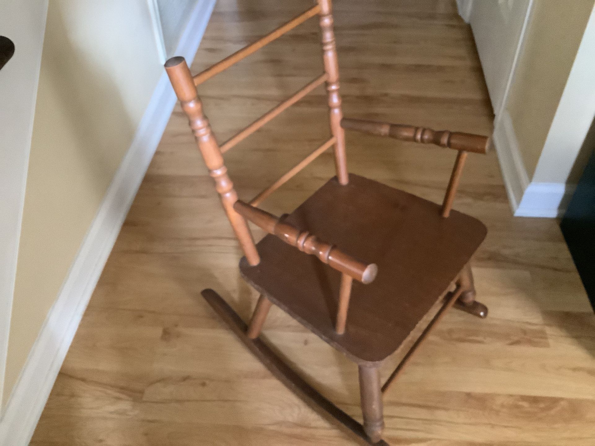 Vintage wood children’s rocking chair