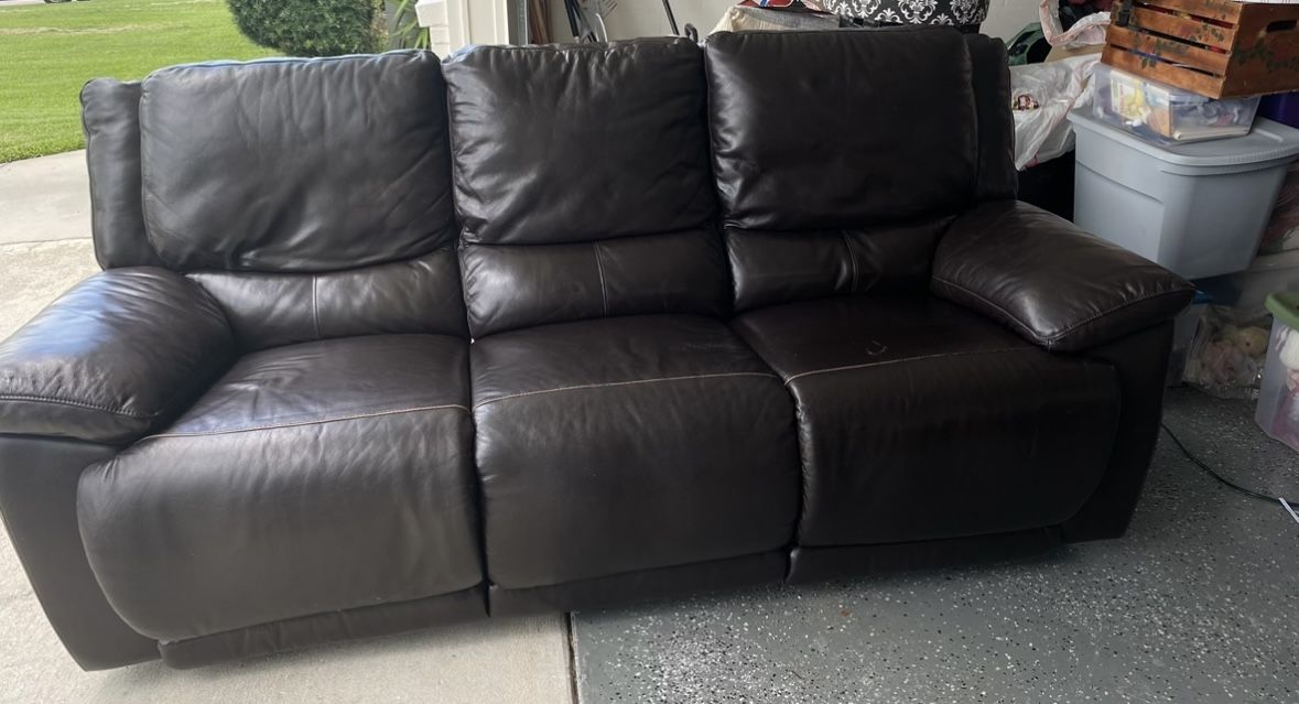Brown Leather Couch