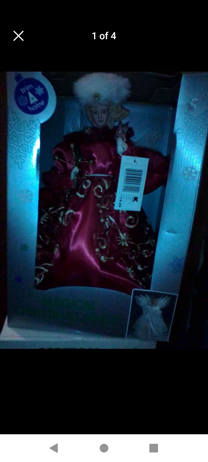 Beautiful,New,RUBY Angel For Tree Or Decor. Interacts With Music