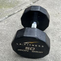 (1) 50lb Urethane Iron Grip Dumbbell 
