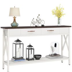 Tribesigns Console Table, 70.9" Sofa Table with Drawers & Storage Shelves