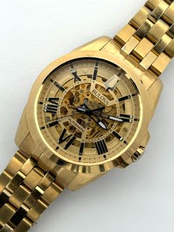 Bulova Sutton Classic Automatic Gold Stainless Steel Watch 97A162 (PO1022792)