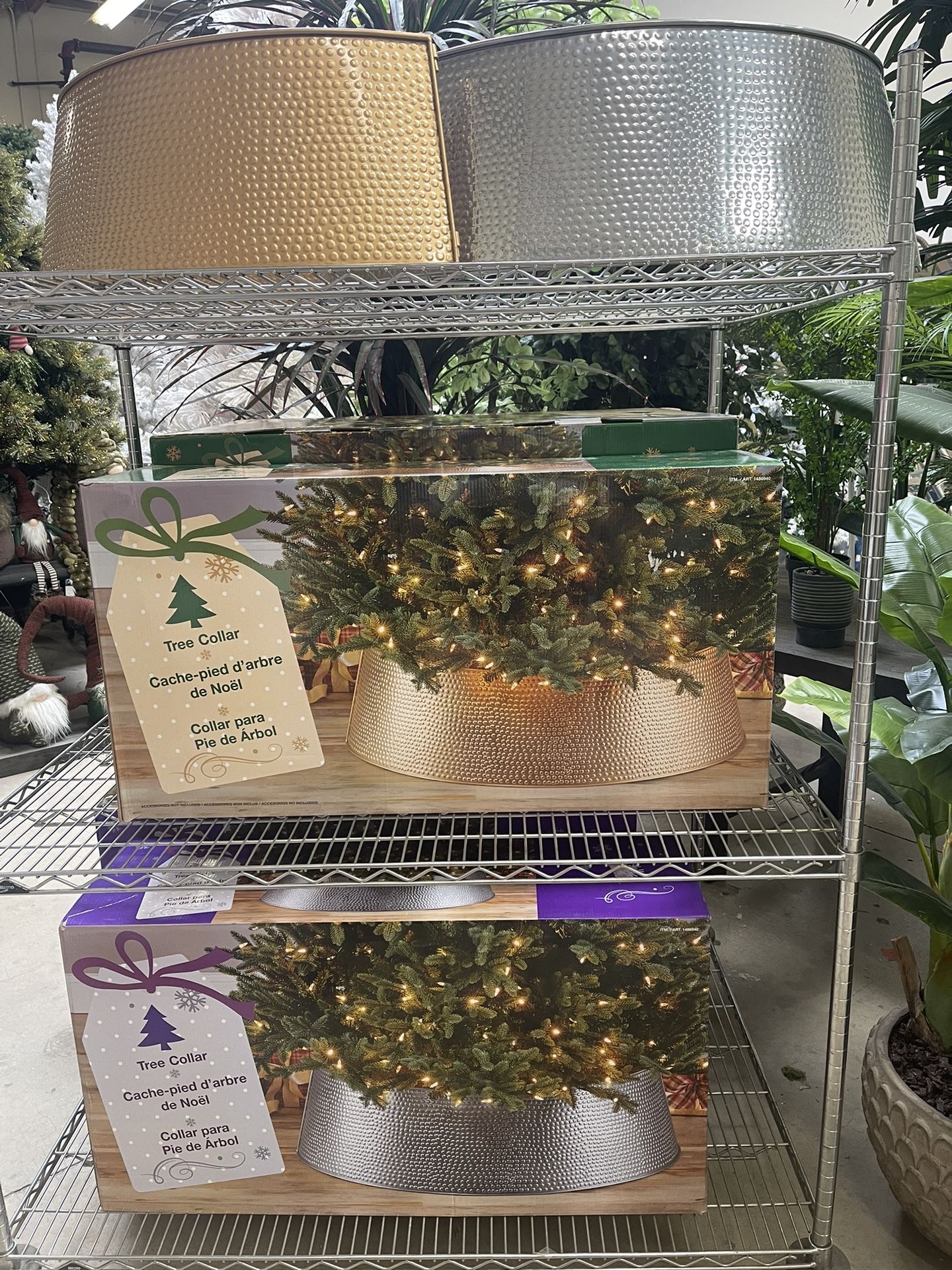 NEW METAL CHRISTMAS TREE COLLARS FROM COSTCO