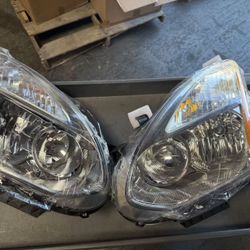 Headlight Fit for 2008-2013 Nissan Rogue / 2014-2015 Nissan Rogue Select, Chrome House Headlamp Driver and Passenger Side NI, NI (Chrome